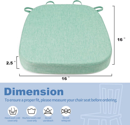 BUYUE Thickened 2.5" Friendly Woven Fabric Dining Chair Cushion, U-Shape High Density Foam Comfortable Chair Pad for Kitchen, Slip Resistant Indoor Seat Cushion (1 Piece, Dark Gray)