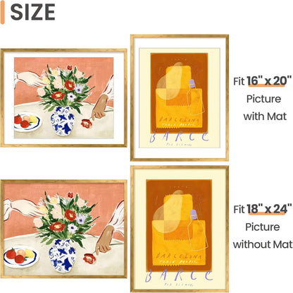 upsimples 8x10 Picture Frame, Display Pictures 5x7 with Mat or 8x10 Without Mat, Wall Hanging Photo Frame, Black, 1 Pack - Colors B
