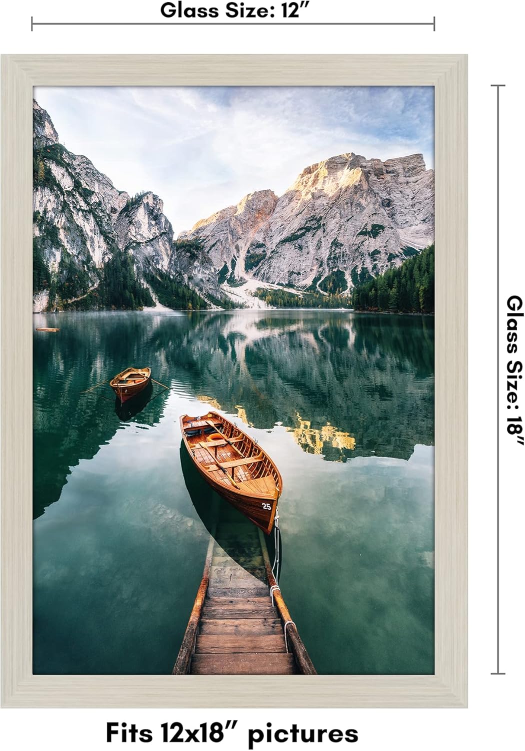 Americanflat 12x18 Poster Frame with Shatter-Resistant Glass - Signature Collection - Gallery-Style Frames Made of Engineered Wood - Photo Frame for Wall Display - Black - Colors B