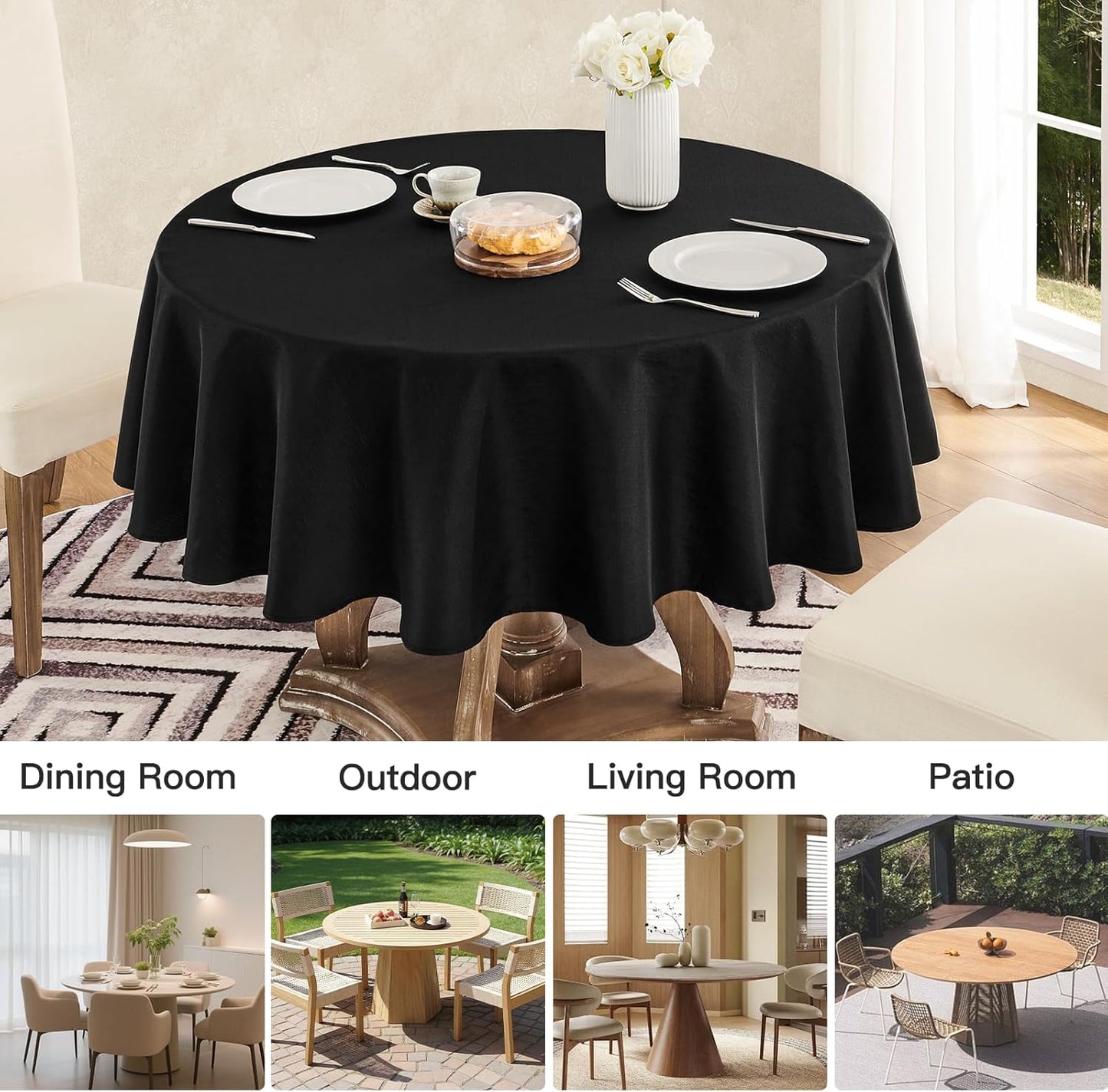 Veblandy Rectangle Tablecloth Waterproof Linen Textured Table Cloth Stain and Wrinkle Resistant Washable, Decorative Fabric Table Cover for Dining, Party and Camping (Sage Green, 52 * 70)