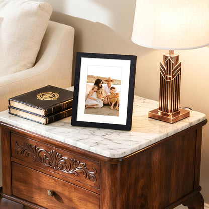 upsimples 8x10 Picture Frame, Display Pictures 5x7 with Mat or 8x10 Without Mat, Wall Hanging Photo Frame, Black, 1 Pack - Colors B