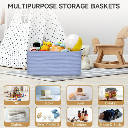 3-Pack Small Storage Baskets for Organizing | Woven Shelf Toy Basket | Rope Baskets for Gifts Empty | Closet Organizer Bins with Handles | Cube Decorative Box | 11.8×7.8×5.1” | Mixed brown