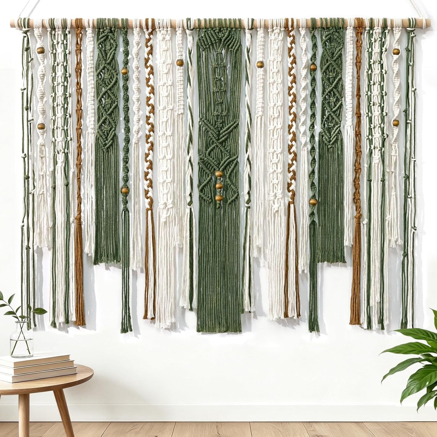 MEIVINES Macrame Wall Hanging Large Wall Art Handmade Woven Tapestry Boho Tapestry Macrame Wall Decor Art Home decoration for Living Room Bedroom Apartment Dorm Wedding Party 38" x 29"