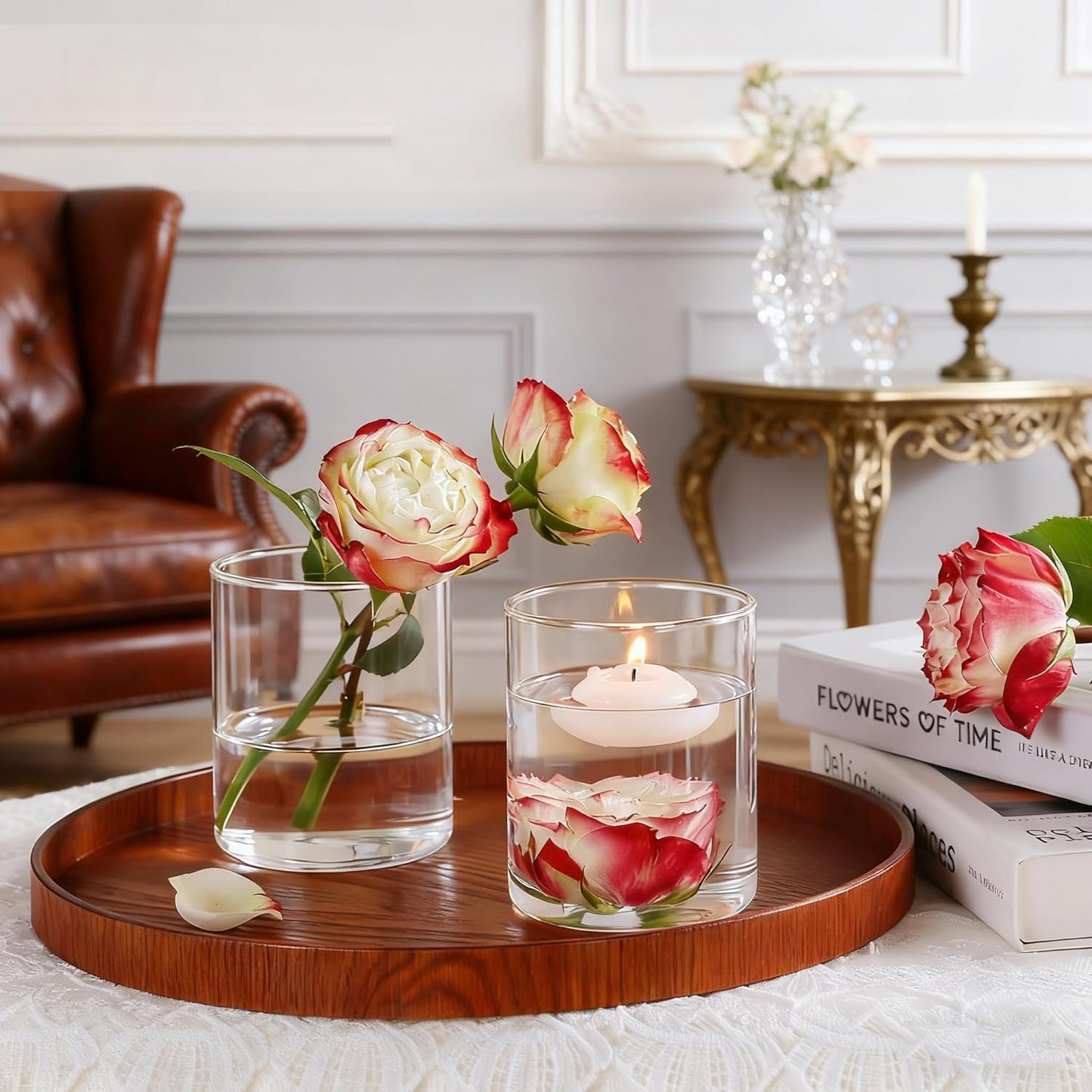 TBWIND 12pcs Glass Cylinder Vases for Centerpieces, 6 Inch Clear Flower Vases for Wedding Decorations and Indoor Home Decor, Hurricane Candle Holder for Table Shelf, Party