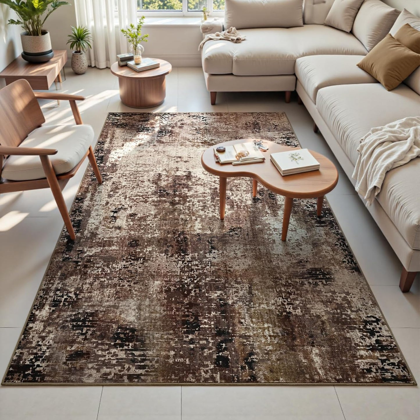 Ompaa 2x6 Rug Runners for Hallways Kitchen Runner Rug Non Slip Washable Grey Long Runner Rugs with Rubber Backing Soft Abstract Carpet Runner for Hallways, Kitchen, Bedroom, Bathroom, Entryway - Colors B