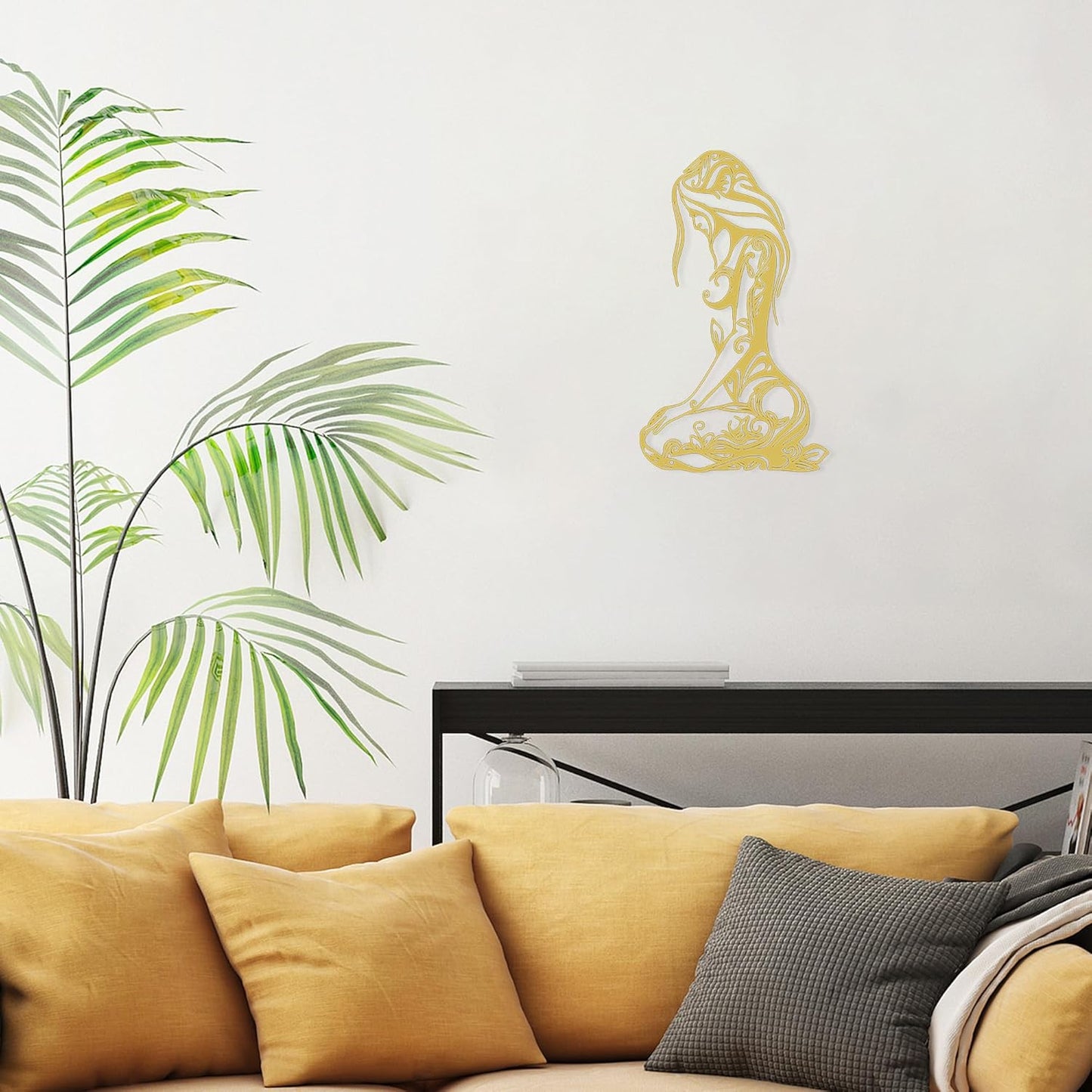Xedatric Modern Abstract Metal Wall Art-Minimalist Line Sculpture for Bedroom,Living Room,Bathroom-Unique Metal Wall Decor for Home & Office