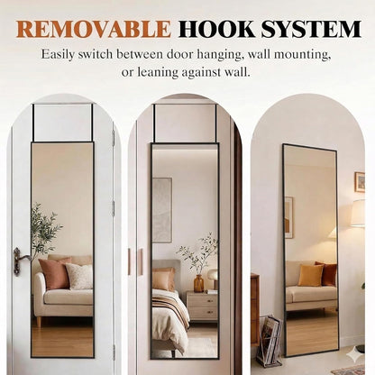 Simple Deluxe Arched Full Length Mirror, 71"x26"Large Floor Mirrors, for Wall Door Bedroom Bathroom Living Room (Gold)