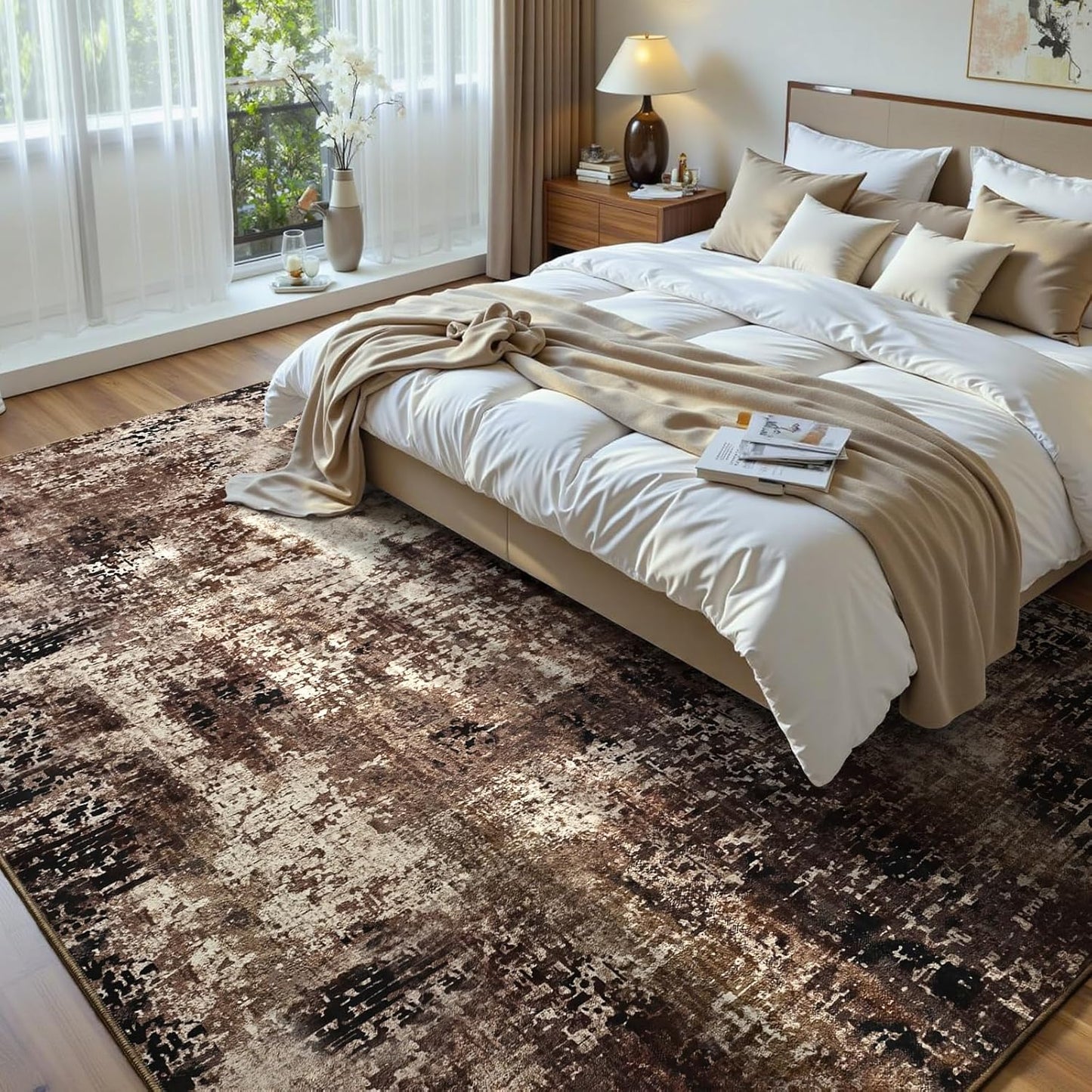 Ompaa 2x6 Rug Runners for Hallways Kitchen Runner Rug Non Slip Washable Grey Long Runner Rugs with Rubber Backing Soft Abstract Carpet Runner for Hallways, Kitchen, Bedroom, Bathroom, Entryway - Colors A