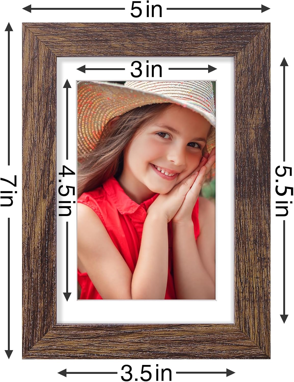 Vittanly 8x10 Picture Frames Set of 9, Shatter Resistant Plexiglass, Display 5x7 Pictures with Mat or 8x10 without Mat, Photo Frames for Wall or Tabletop, Engineered Wood, Black - Colors A