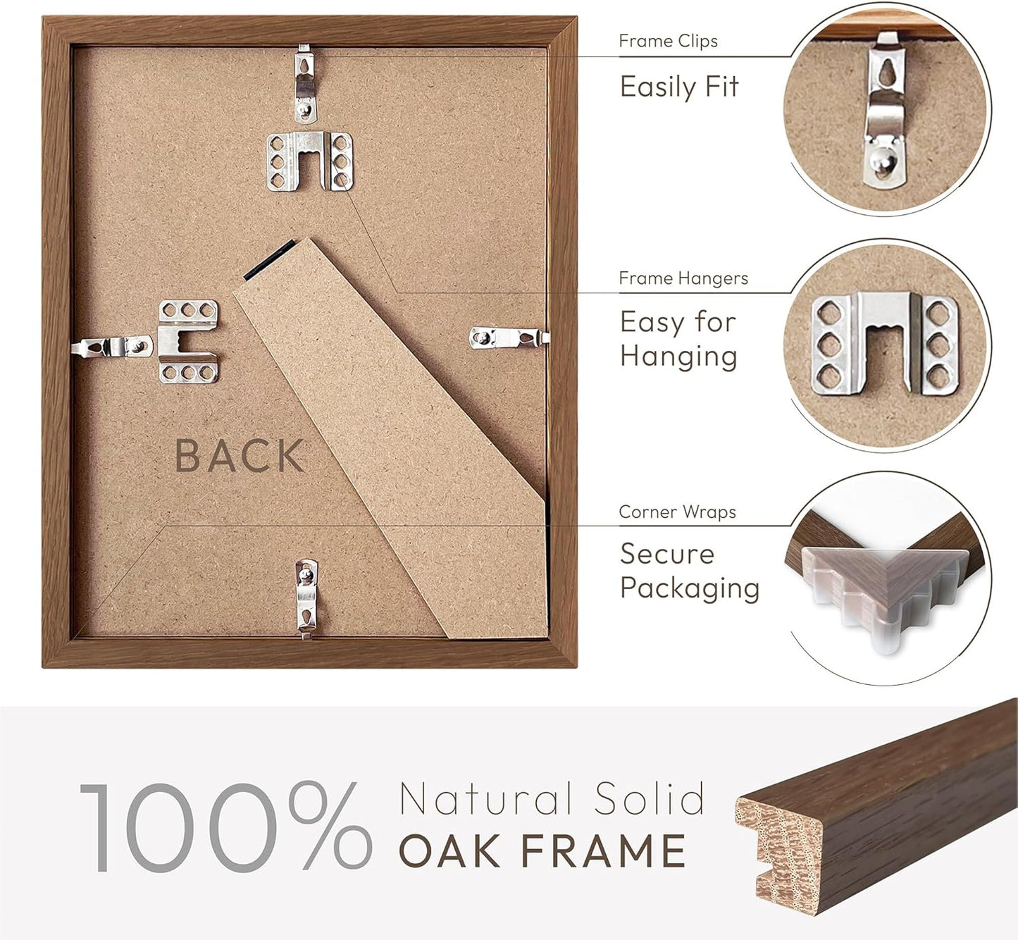 5x7 Picture Frame, Solid Oak Wood 5 x 7 Photo Frame with Mat to 4x6, 7x5 Picture Frames for Wall and Tabletop Display, (Walnut Set of 1)