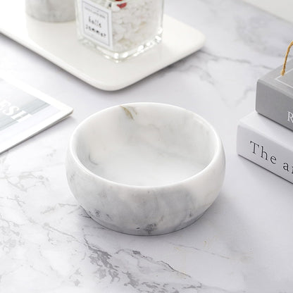 4.72 Inch Small Decorative Bowls, Natural Marble Decorative Bowls for Home Decor, Key Bowl, Coffee Tables Centerpiece, Soap Serving Bowl, Incense Burner, Smudge Bowl