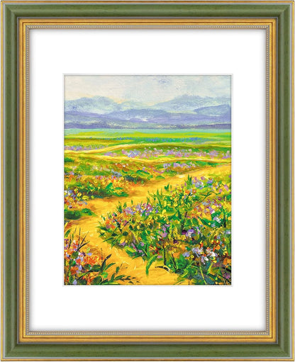 Golden State Art,11x14 Ornate Picture Frame for 8x10 Photo with Mat or 11 x 14 Prints without Mat,Real Glass Wall Display(Color:Green Gold)