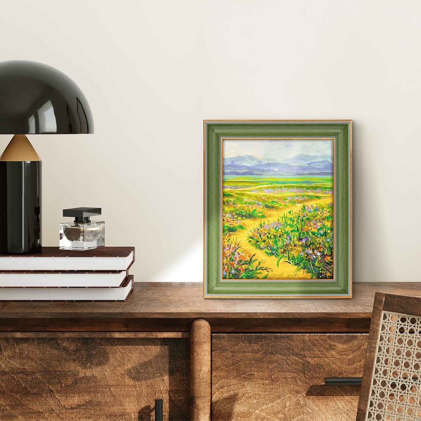 Golden State Art, 11x14 Photo Frame with Mat for Pictures 8x10 and Real Glass (Dark Gold Brown & Bronze Pewter Panel with White Color Mat, 1.25 Inch Frame Border)