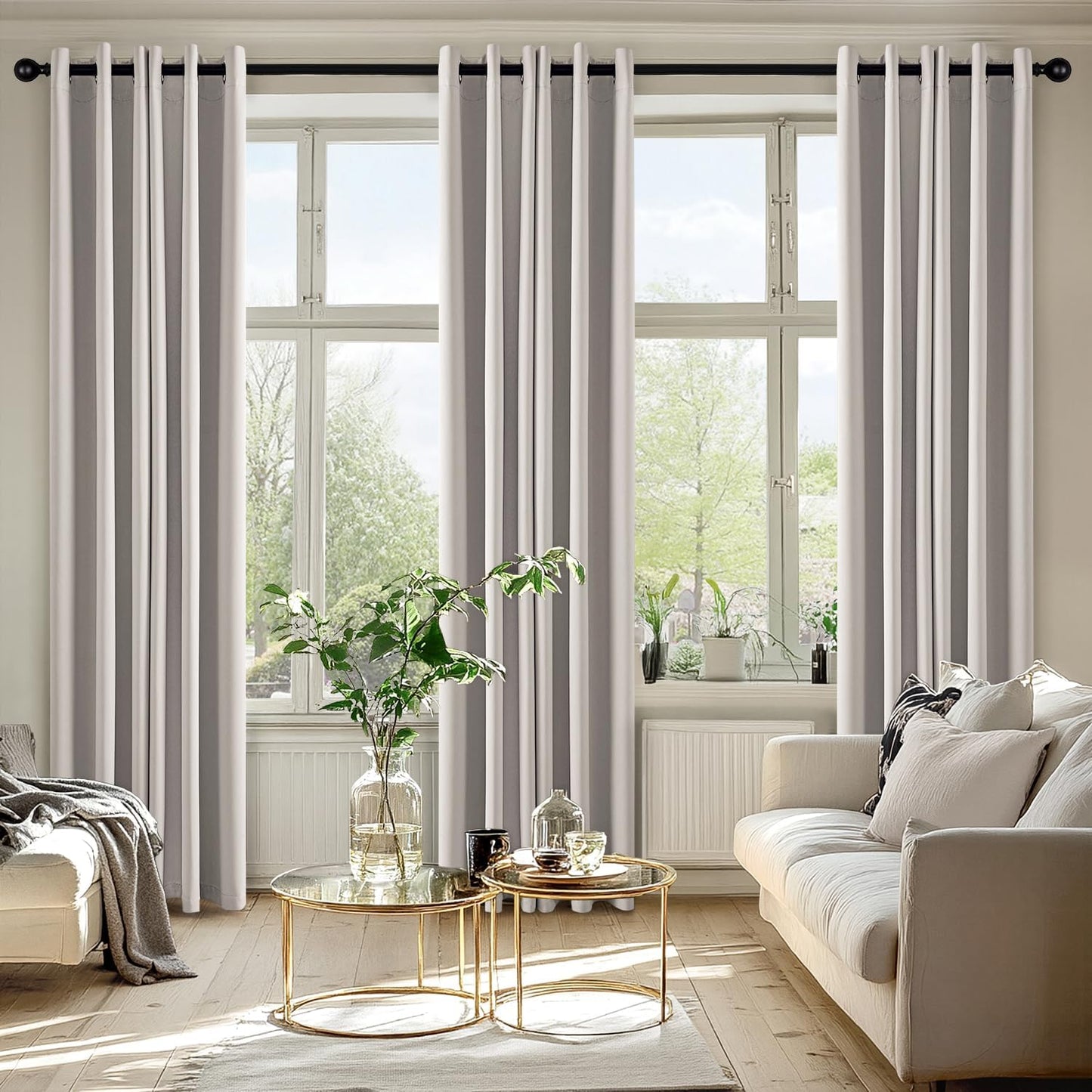 MIULEE Blackout Curtains for Bedroom Living Room 2 Panels, Thermal Insulated Room Darkening Drapes Grommet Noise Reducing Light Blocking Window Treatments 63 Inches Long 40x63 Inch Black - Colors B