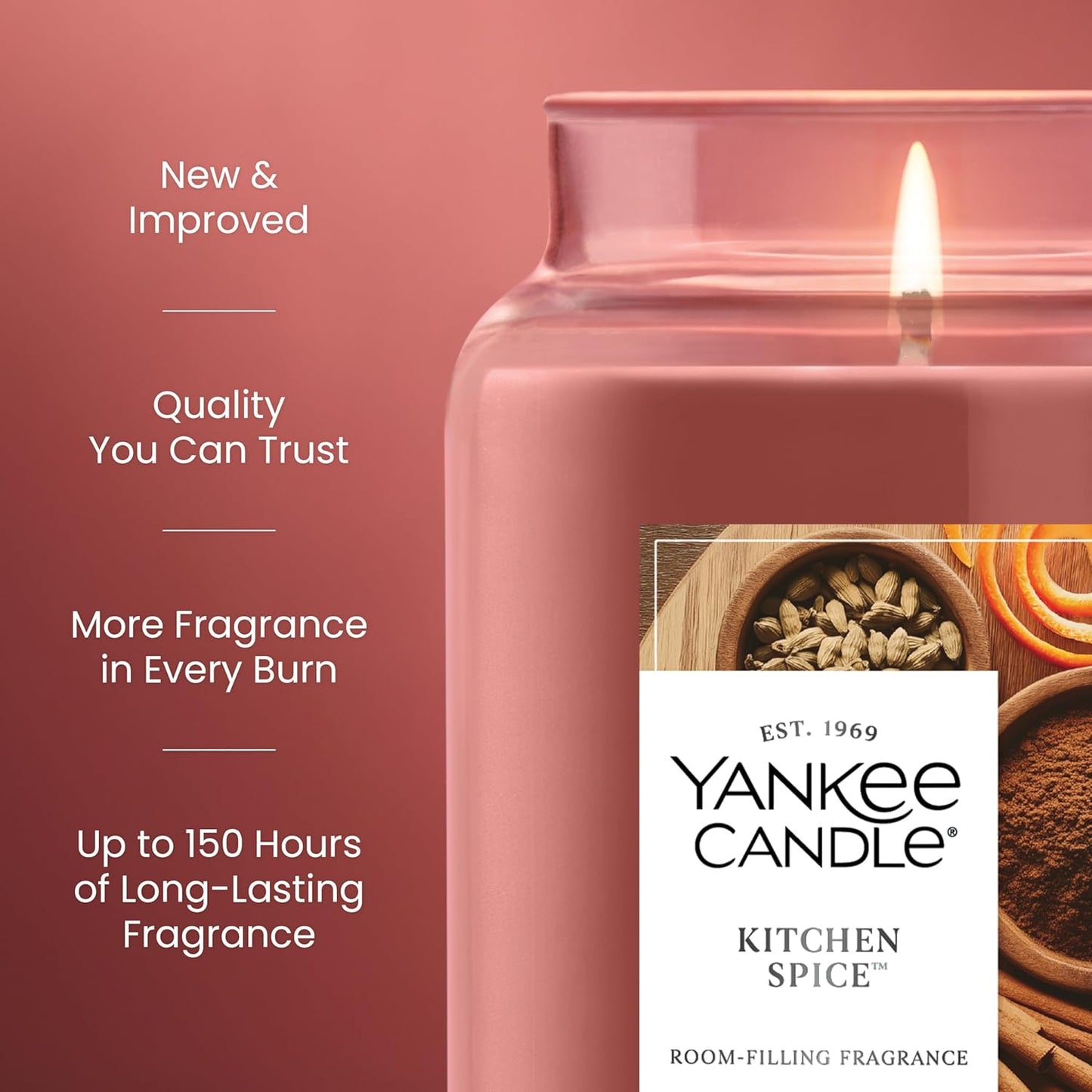 Yankee Candle Sugared Cinnamon Apple, Scented Candle, 22oz Large Jar with up to 150 Hour Burn Time, Giftable