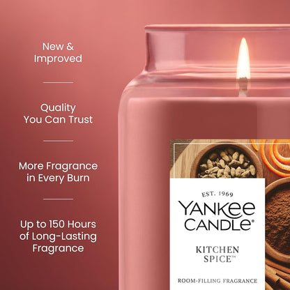 Yankee Candle Sugared Cinnamon Apple, Scented Candle, 22oz Large Jar with up to 150 Hour Burn Time, Giftable