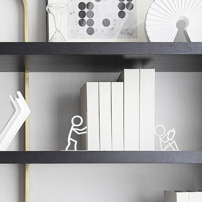 Bookends Decorative Metal Unique Office Desk Bookends Cute Book Ends Reading Decor Bookshelf Decor for Office School Library Bedroom, Book Lovers Gift