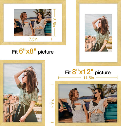 Vittanly 11x14 Picture Frame, Display Pictures 8x10 with Mat or 11x14 without Mat, Photo Frame for Wall Mounting, Black, 1 Pack - Colors A