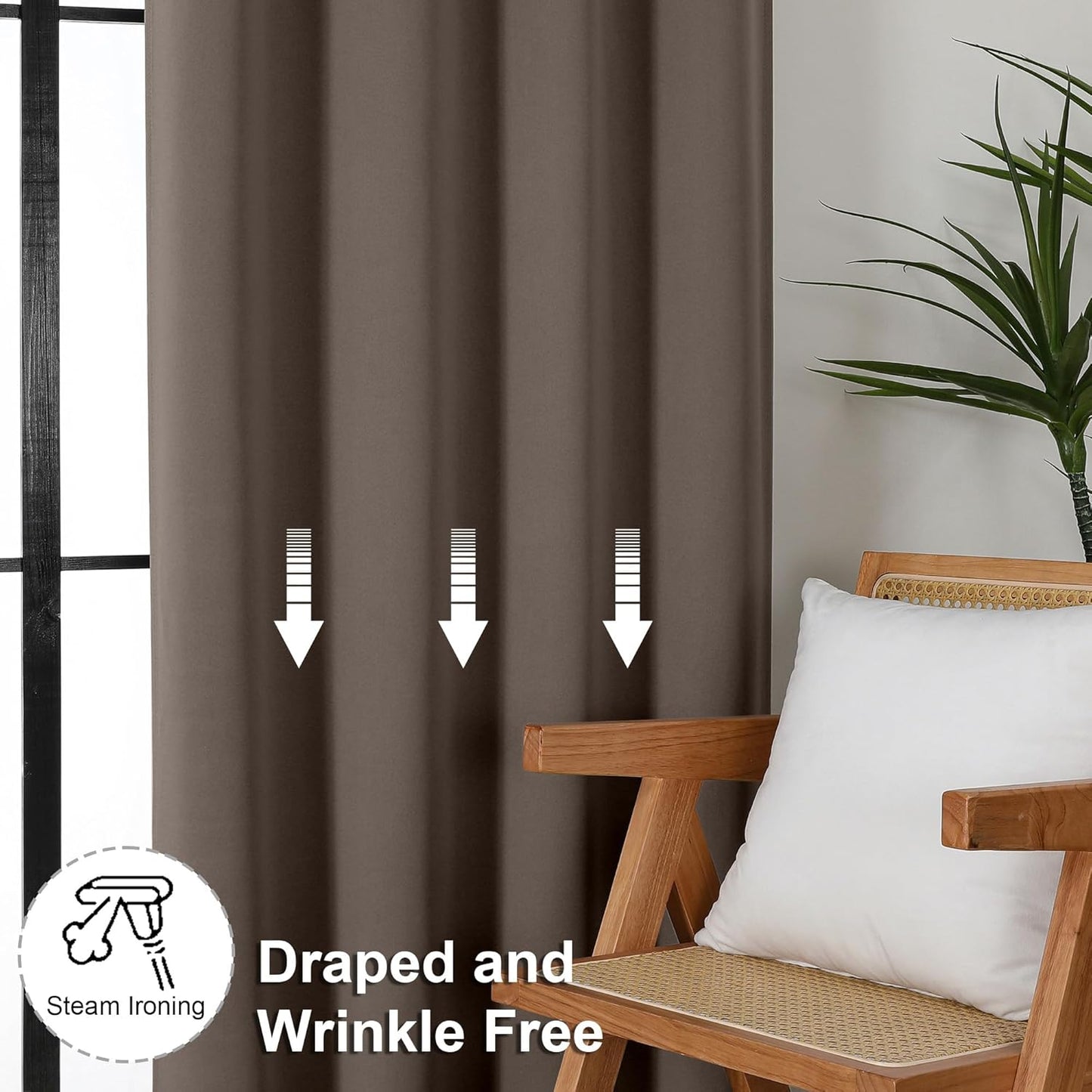 Simplebrand Ava Sage Green Blackout Curtains for Bedroom 63 Inch Length 2 Panels Set, Solid Thermal Insulated Energy Saving Rod Pocket Window Treatment Curtains Blackout Drapes, W40 x L63 Inch, Sage - Colors B