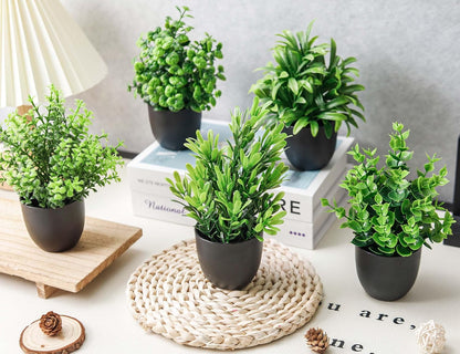 Der Rose Fake Plants 4 Packs Artificial Plants Small Faux Plants Black Bathroom Accessories for Halloween Bathroom Home Kitchen Coffee Table Office Desk Decor Indoor