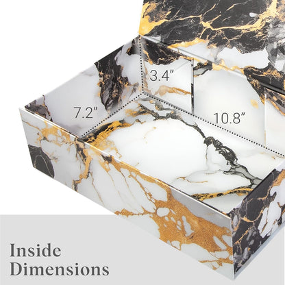 Luxury Keepsake Gift Box | Gold Floral Decorative Boxes with Magnetic Lids for Presents, Wedding Memory Box, and Bridal Gifts. 11.5" x 7.5" x 3.5"