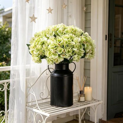 Kimura's Cabin 6pcs White Hydrangea Artificial Flowers Silk Fake Hydrangeas Faux Hydrangea Flowers with Stems for Wedding Bouquets Arrangement Home Table Centerpieces Baby Shower Party Decoration