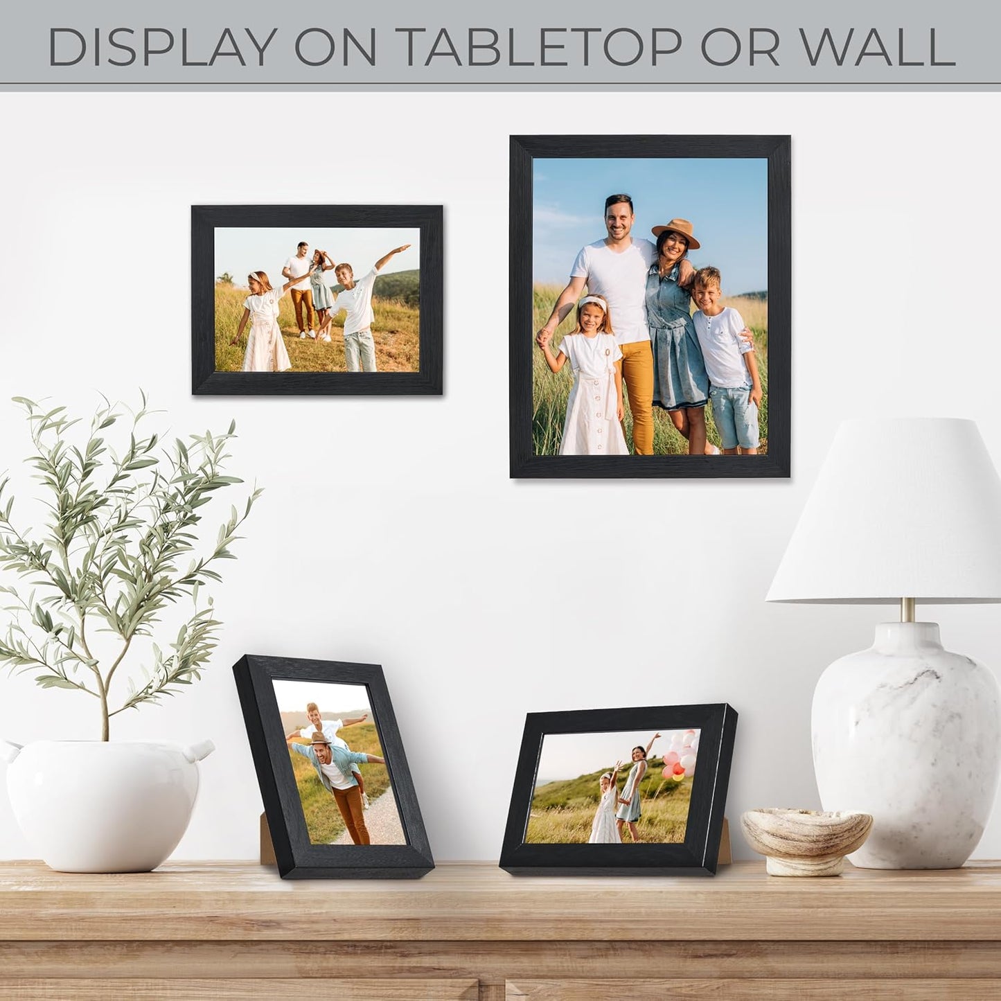Sheffield Home 9 Piece Gallery Wall Frame Set, 11x14 in. matted to 8x10 in. (Matte Black)