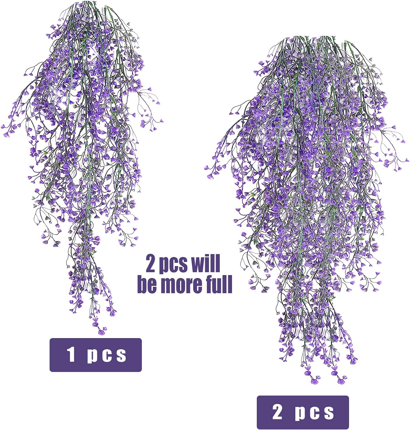 RECUTMS Fake Hanging Plants Artificial Ferns for Outdoor Hanging Faux Plants Vine Ivy Faux Fern Hanging Vines Wall Plants for Home Garden Party Wedding Decor (White 4P)