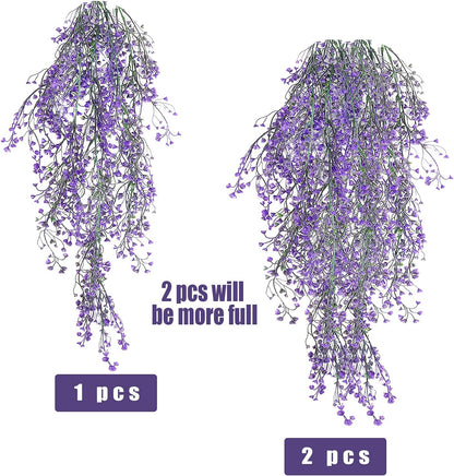 RECUTMS Fake Hanging Plants Artificial Ferns for Outdoor Hanging Faux Plants Vine Ivy Faux Fern Hanging Vines Wall Plants for Home Garden Party Wedding Decor (White 4P)