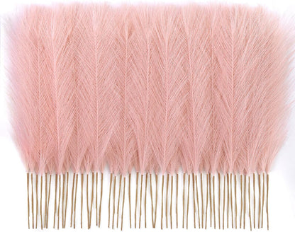 50pcs Pampas Grass 17in for Living Room Decor, Blush Pink Pampas Grass Decor, Fluffy Pink Flowers for Home Birthday Bathroom Baby Shower Wall Bow Decor(Blush & Cream & Pink)