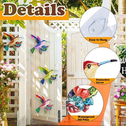 SUNREEK Metal Dragonfly Wall Decor, 9 Inches Dragonfly Outdoor Wall Art for Fence Garden Yard Patio Decorations