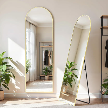 Simple Deluxe Arched Full Length Mirror, 71"x26"Large Floor Mirrors, for Wall Door Bedroom Bathroom Living Room (Gold)