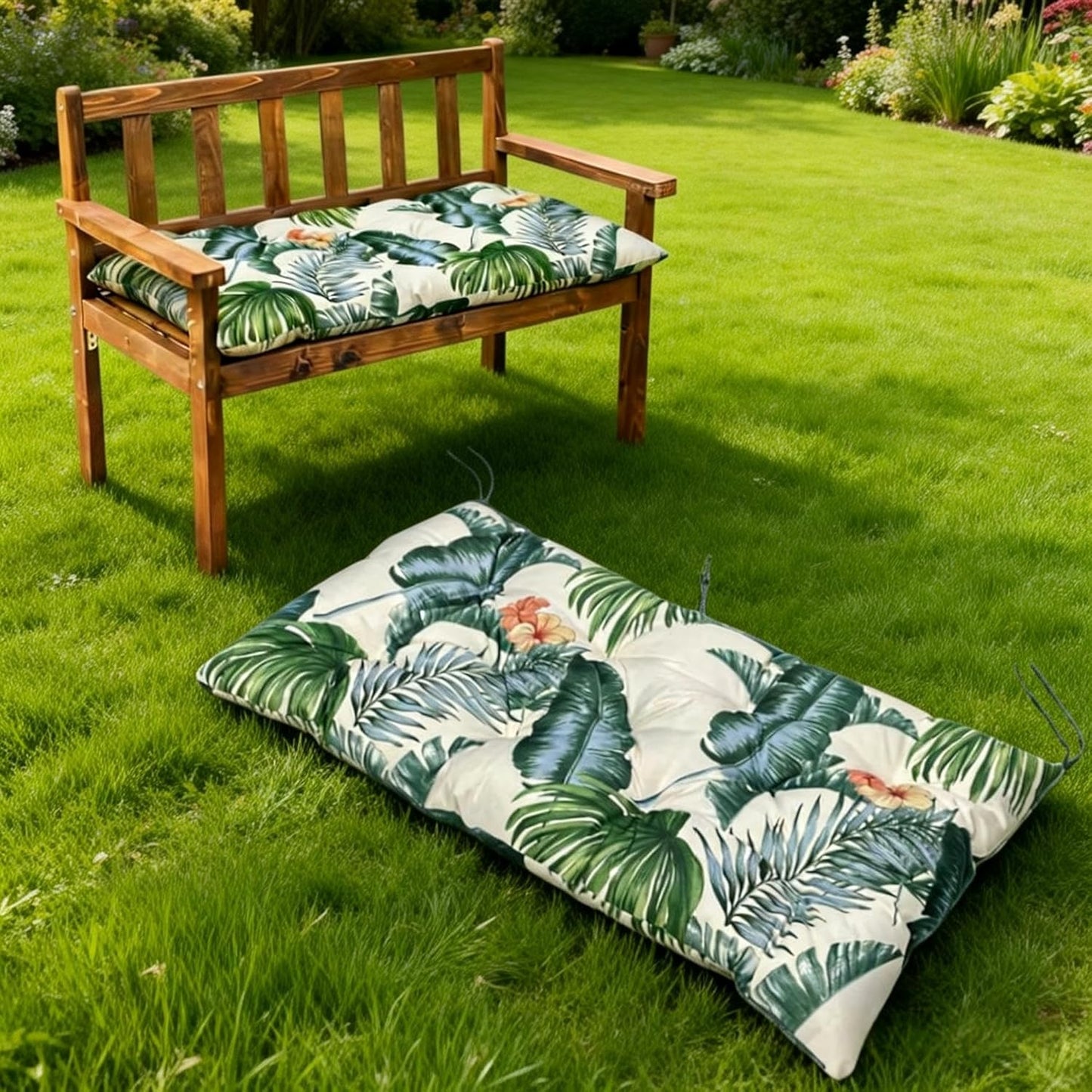 Waterproof & Sun-Resistant Outdoor Bench Cushion - Universal Fit for Patio Chairs, Swing Seats.Lounger Seat Cushions Outdoor Loveseat Bench Seat Pads (Navy,39.4 X 19.7 Inch)
