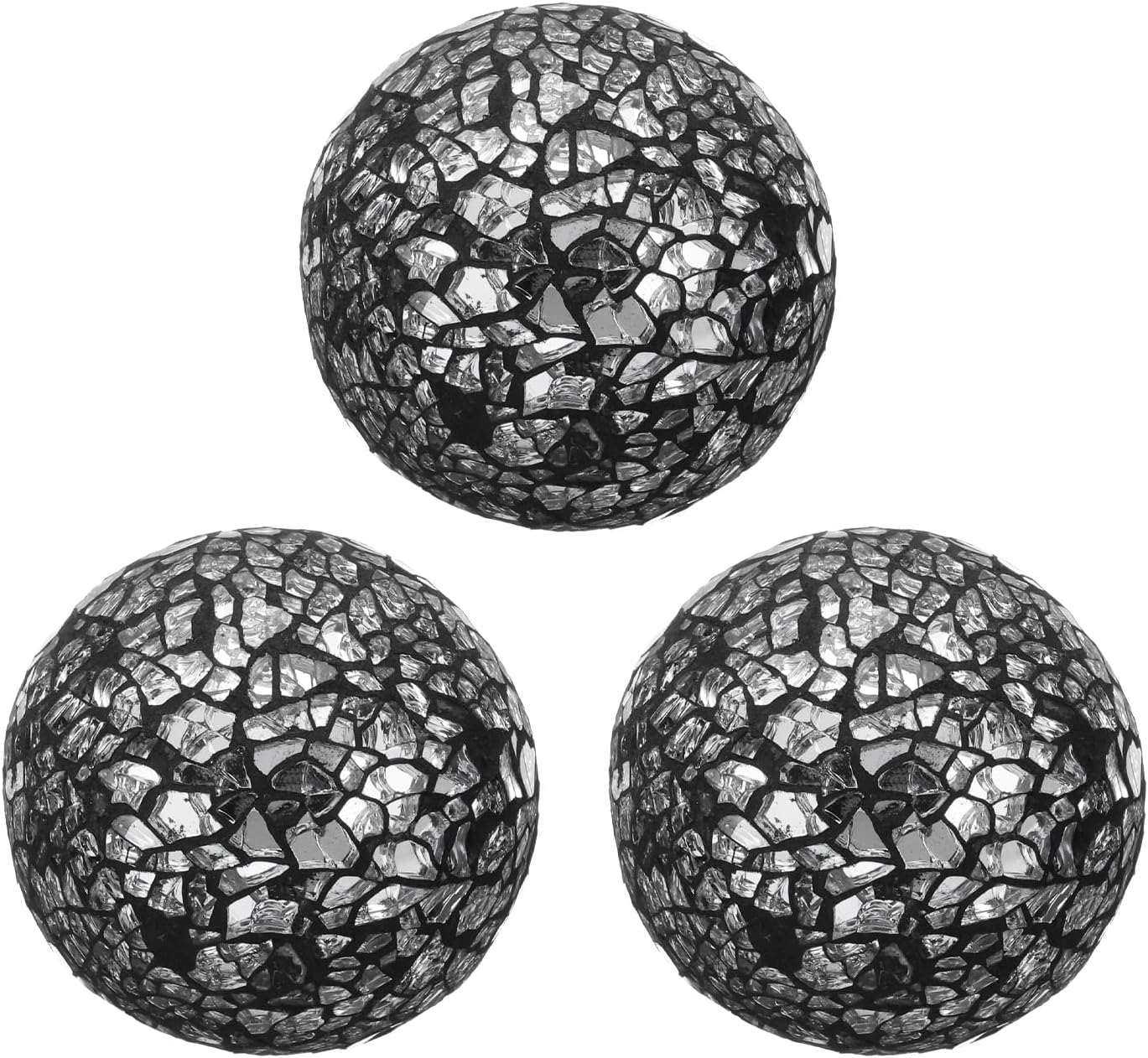 uxcell 3Pcs Decorative Glass Balls 2.36 Inch Orbs Centerpiece Balls Mosaic Glass Ball Sphere for Decor Bowls Vases Dining Table Party, Dark Blue