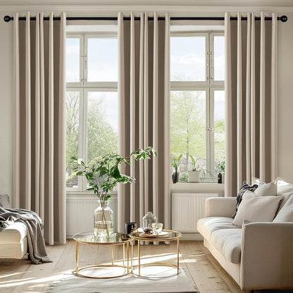 MIULEE Blackout Curtains for Bedroom Living Room 2 Panels, Thermal Insulated Room Darkening Drapes Grommet Noise Reducing Light Blocking Window Treatments 63 Inches Long 40x63 Inch Black - Colors A
