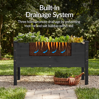 Best Choice Products 72x24x30in Raised Garden Bed, Elevated Wood Planter Box Stand for Backyard, Patio, Balcony w/Divider Panel, 6 Legs, 300lb Capacity - Natural