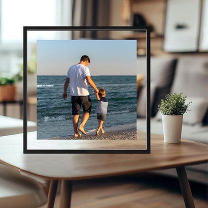 CORE ART 8x10 Floating Picture Frame,Double Plexglass Floating Frame for 5x7,4x6 Pictures,Wall or Tabletop Display,Black