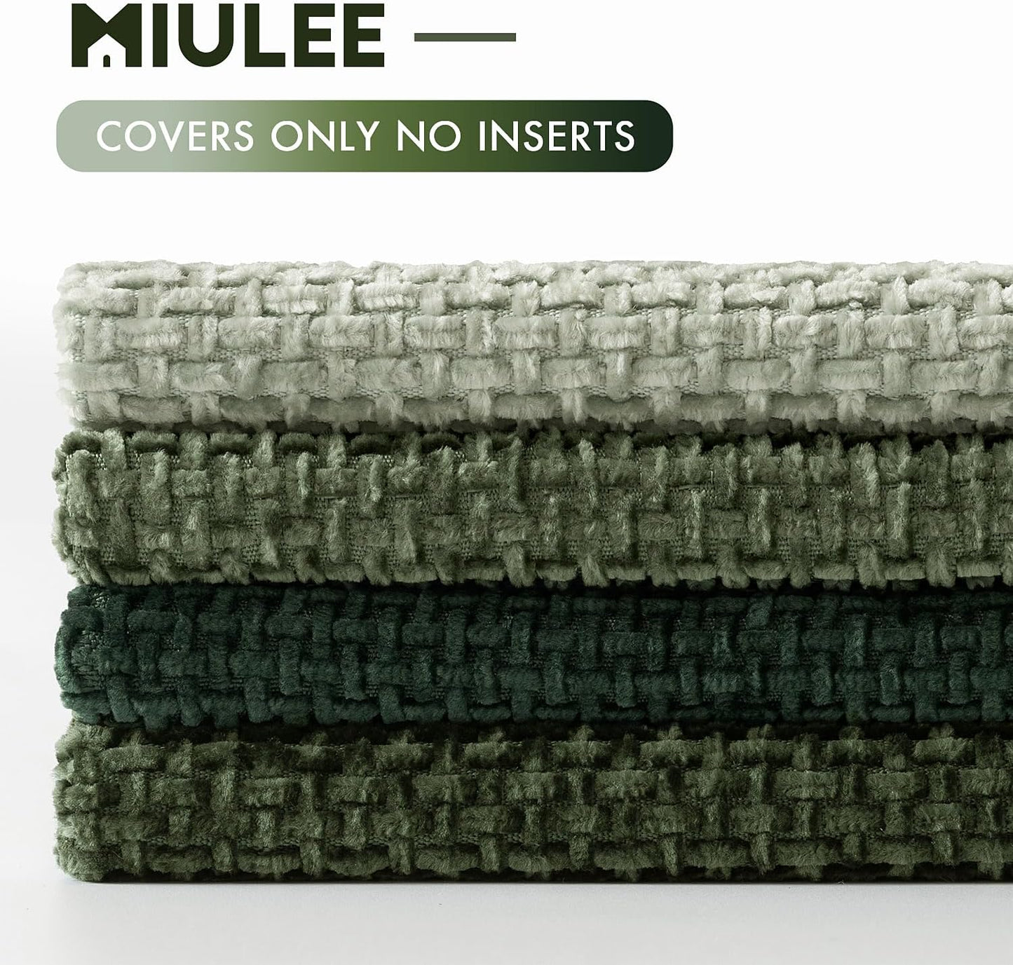 MIULEE Pack of 4 Couch Throw Pillow Covers 18x18 Inch Neutral Soft Decorative Chenille Pillow Covers Farmhouse Boho Cushion Covers for Mid Century Modern Spring Home Decor Sofa Bedroom Living Room