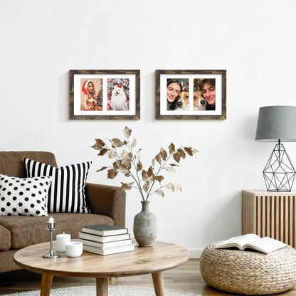 DUENPY 14x26 Collage Picture Frame 4x6 Collage Picture Frame Displays Twelve 4x6 inch Photos Available Horizontal Wall Mounting Display and Vertical Black - Colors B