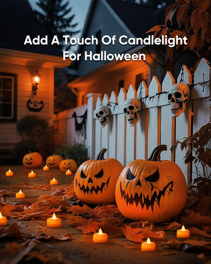 Amagic 12/24/50/100/150Pack Flameless LED Tea Lights Candles Battery Operated, Electric Fake Tealight Candles for Votive, Halloween, Christmas, Home Decor, Wedding, Table Decor (12Pack)
