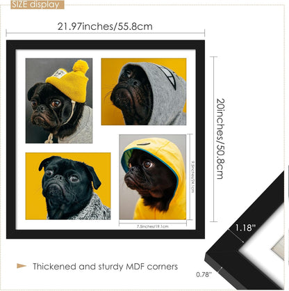 DUENPY 14x26 Collage Picture Frame 4x6 Collage Picture Frame Displays Twelve 4x6 inch Photos Available Horizontal Wall Mounting Display and Vertical Black - Colors A