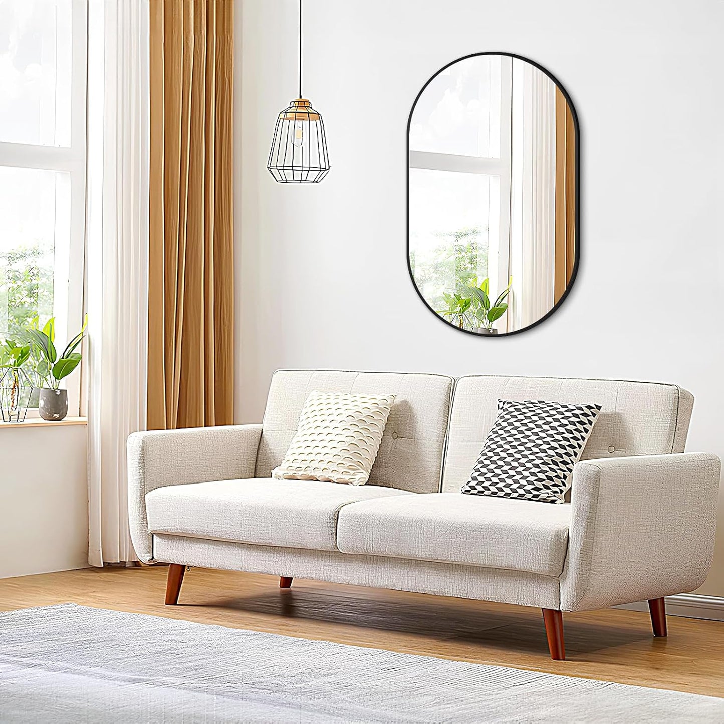 Fabuday Black Arch Bathroom Mirror for Wall - 20x28 Arched Mirror for Over Sink, Metal Framed Mirror for Hanging in Living Room, Bedroom, Entryway, Hallway