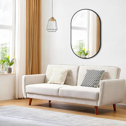 Fabuday Black Arch Bathroom Mirror for Wall - 20x28 Arched Mirror for Over Sink, Metal Framed Mirror for Hanging in Living Room, Bedroom, Entryway, Hallway