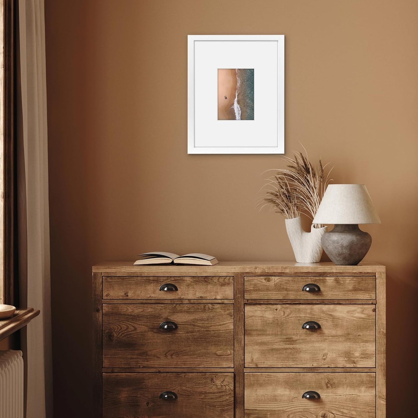 Americanflat 11x14 Picture Frame with Shatter-Resistant Glass - Use as 5x7 Frame with Mat or Display 11x14 Photo Without Mat - Signature Collection - Picture Frames for Wall Display - Black