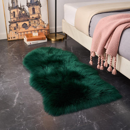 EasyJoy Ultra Soft Fluffy/Fuzzy Shaggy Area Rug Faux Fur Chair Cover Seat Pad for Bedroom Floor Sofa Living Room (2 x 6 ft Sheepskin, Beige)