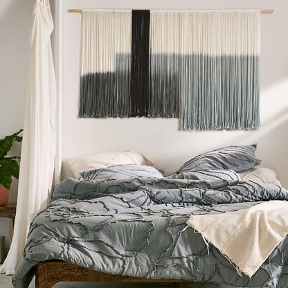 Flber Macrame Wall Hanging Macrame Wall Decor Large-Scale Tie-Dye Tapestry Living Home Room Wall Decor 57" Wx 35" L