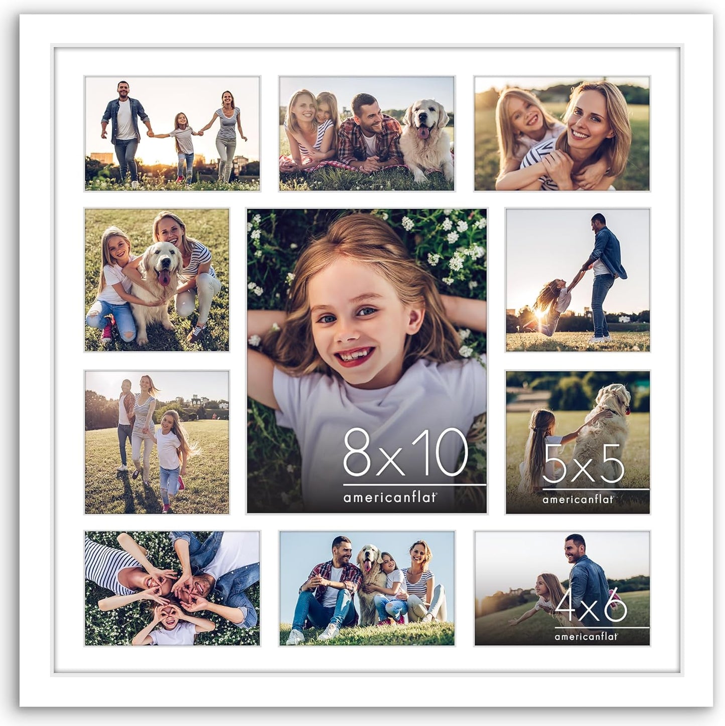 Americanflat 4x6 Collage Picture Frame with Polished Plexiglass - Multi Picture Frames Fit Sixteen 4x6 Photos or Use as One 18x26 Poster Frame for Wall Display - Signature Collection - Black