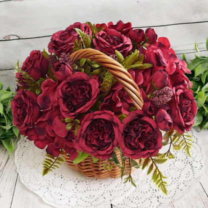 MARTINE MALL 2 Packs Peonies Artificial Flowers, Light Pink Artificial Peonies, Silk Peonies Flowers Fake Peonies Artificial Flowers Peonies Bouquet for Centerpiece Table Wedding Party Home Decor