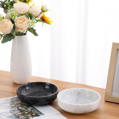 5.91'' Large Decorative Bowl, Natural Marble Decorative Bowls for Home Decor, Key Bowl, Large Incense Burner, Smudge Bowl, Coffee Tables Centerpiece, Soap Serving Bowl