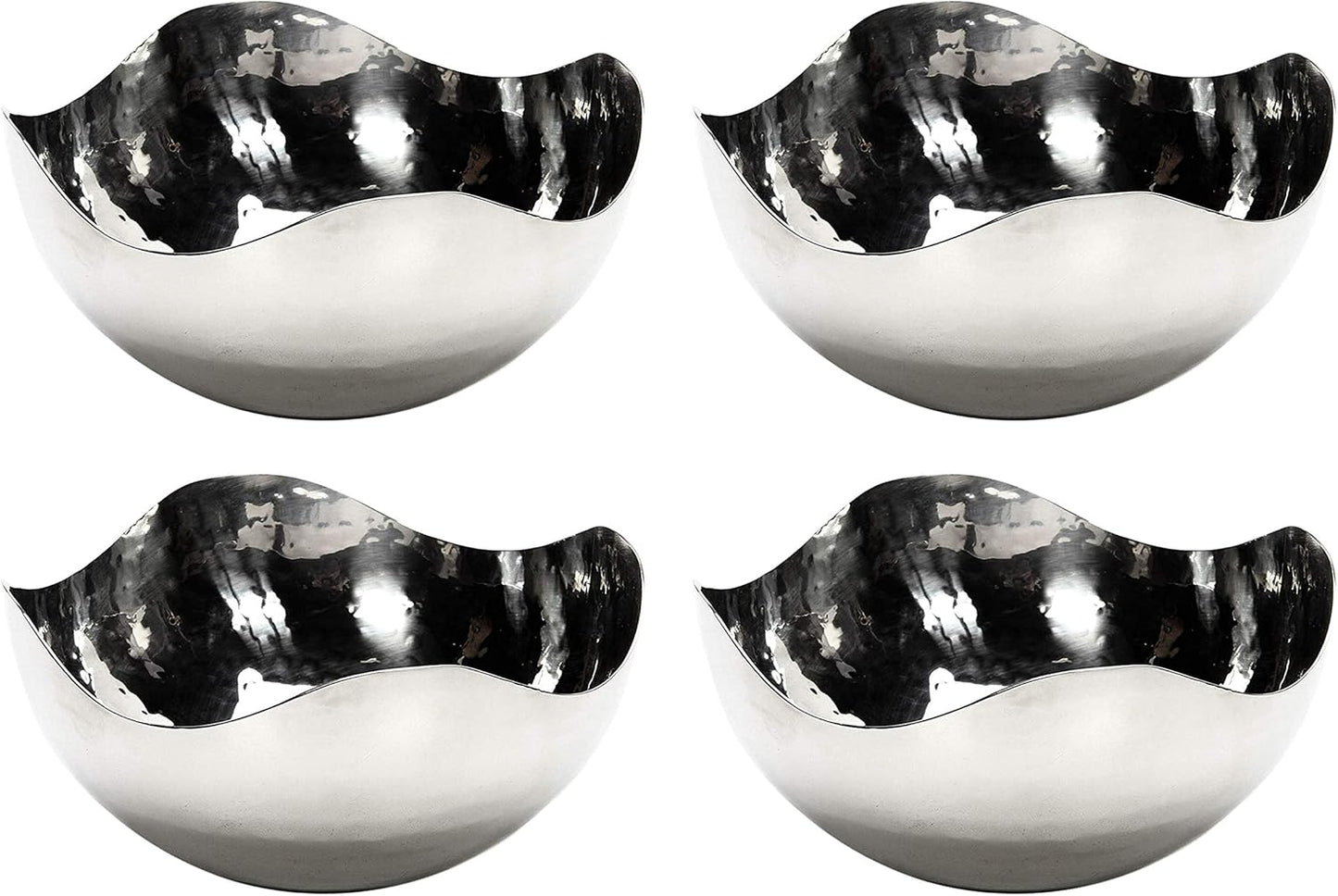 Hosley 5.75 Inch Diameter Silver Finish Metal Bowl, Ideal for Potpourri, LED Candles, Weddings, Special Events, Center Pieces, Craft. Use Decor to Coordinate O3
